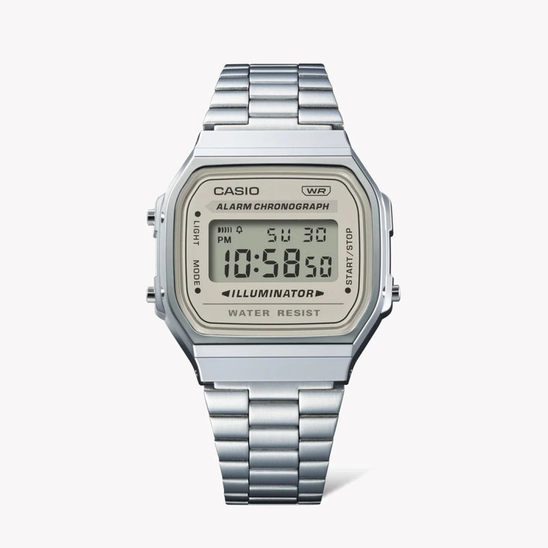 Casio Unisex Silver Resin Watch, Stainless Steel Band | A168wa-8aydf by i-watch