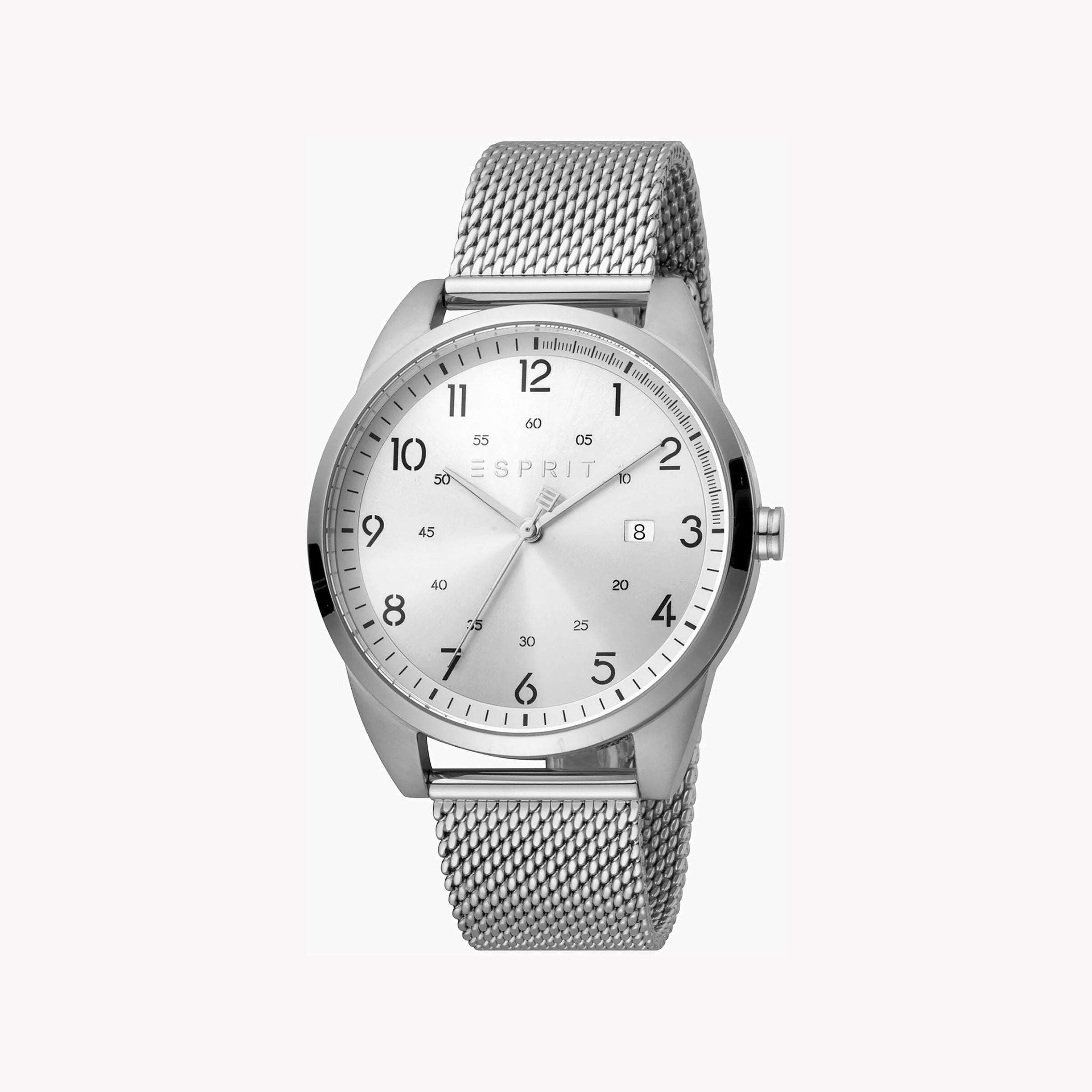 ESPRIT SILVER STAINLESS STEEL ROUND - TIMELESS ELEGANCE MEN'S WATCH