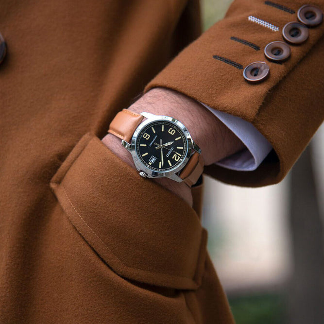 MTP-V004L-1B2UDF - TIMELESS ELEGANCE MEN'S WATCH: CLASSIC STAINLESS STEEL & LEATHER DESIGN-i-Watch-4