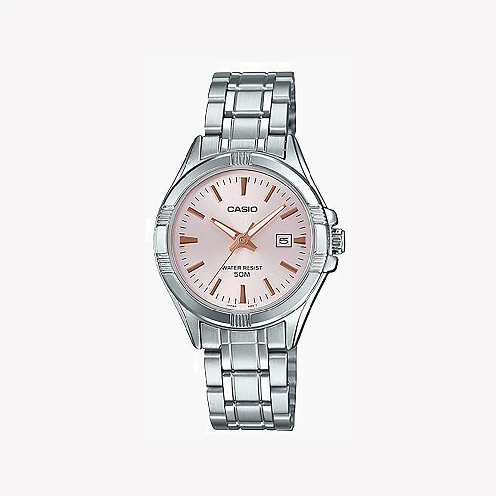 Casio Women's Silver Watch, Rose Gold Dial | Ltp-1308d-4avdf by i-watch