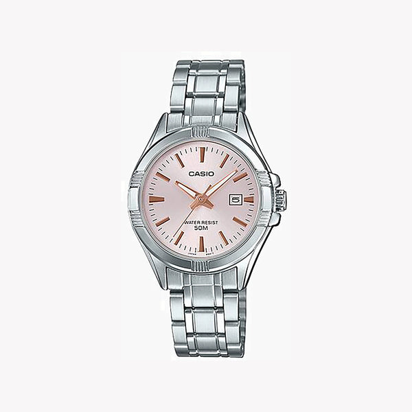 Casio Women's Silver Watch, Rose Gold Dial | Ltp-1308d-4avdf by i-watch