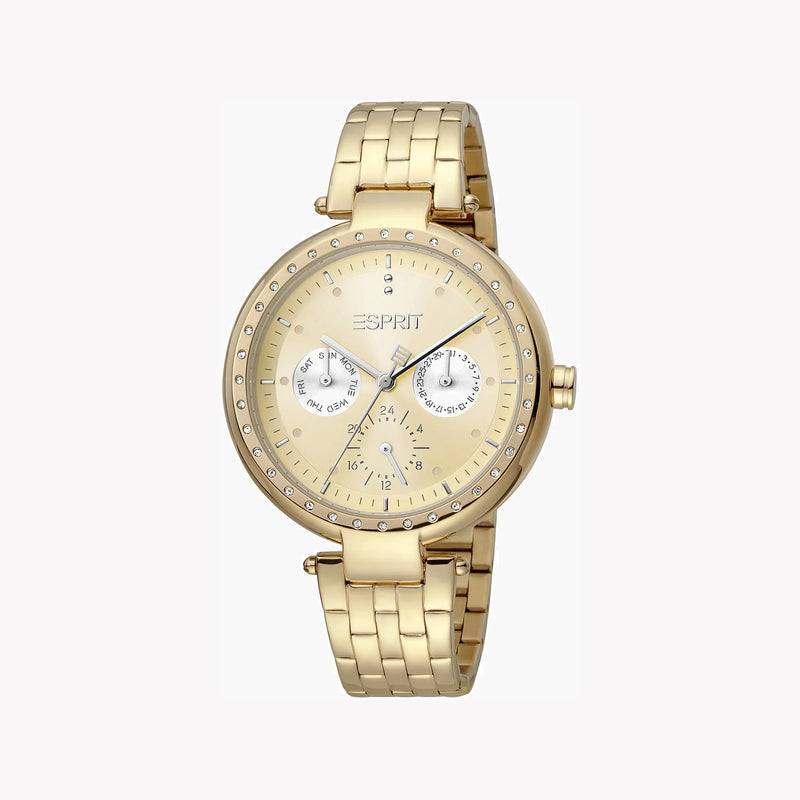 Esprit Women's Gold Stainless Steel Watch, Champagne Dial | Es1l202m0085 by i-watch