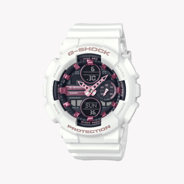 Casio G-Shock Gma-S140m-7adr - Sporty Elegance Unisex Watch With White Resin Band & Digital Dial by i-watch
