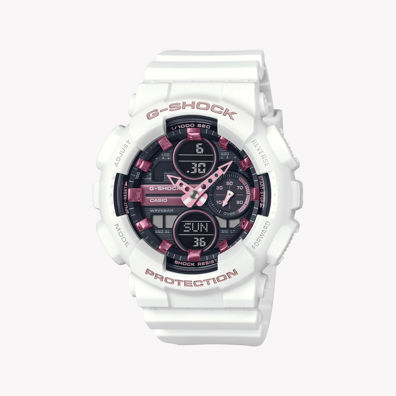 Casio G-Shock Gma-S140m-7adr - Sporty Elegance Unisex Watch With White Resin Band & Digital Dial by i-watch