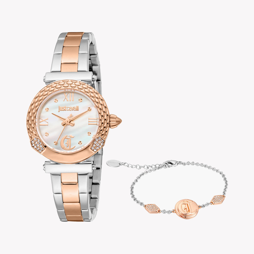 Just Cavalli Women's Two-Tone Watch, White Dial | Jc1l332m0085 by i-watch