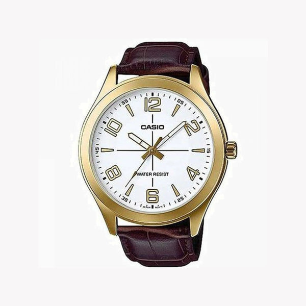 Casio Mtp-Vx01gl-7budf - Elegant Adventurer Men's Watch With Gold Stainless Steel & Brown Leather Band by i-watch