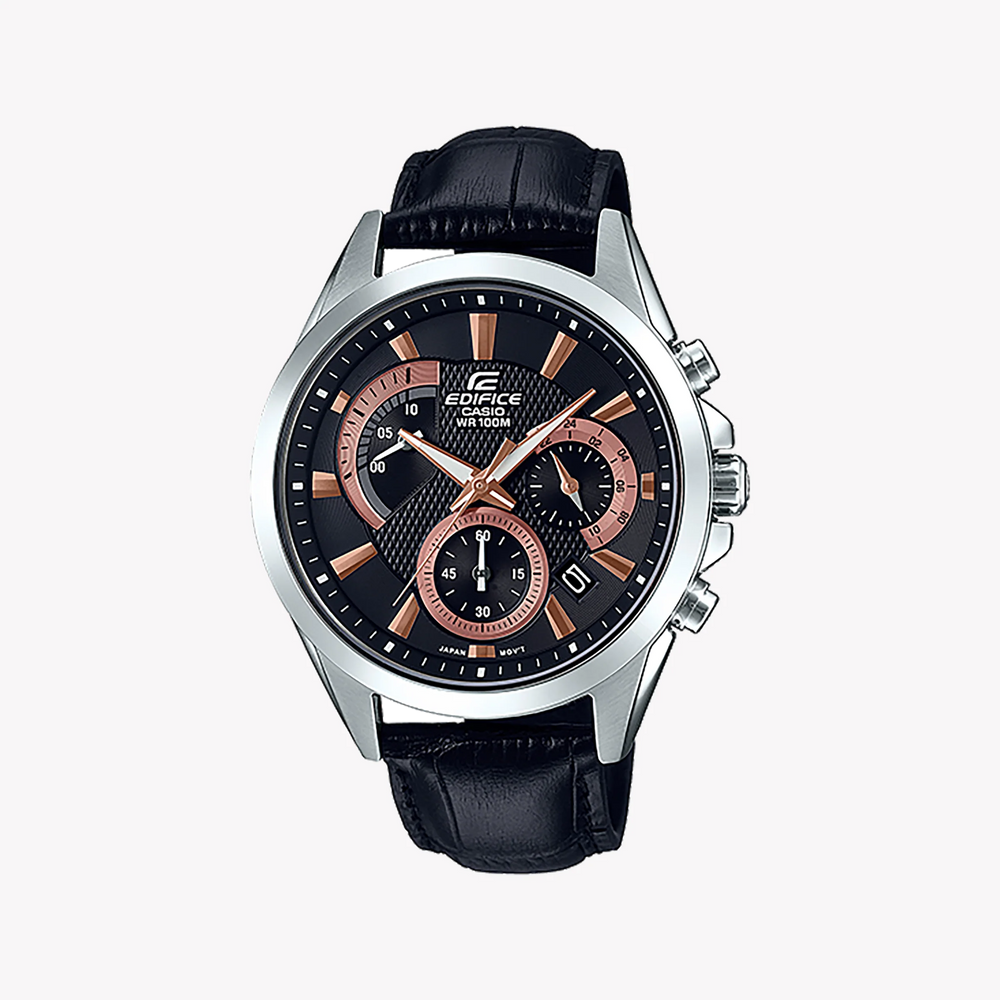 Casio Edifice Efv-580l-1avudf - Elegance Meets Adventure Men's Watch With Silver Case & Leather Band by i-watch