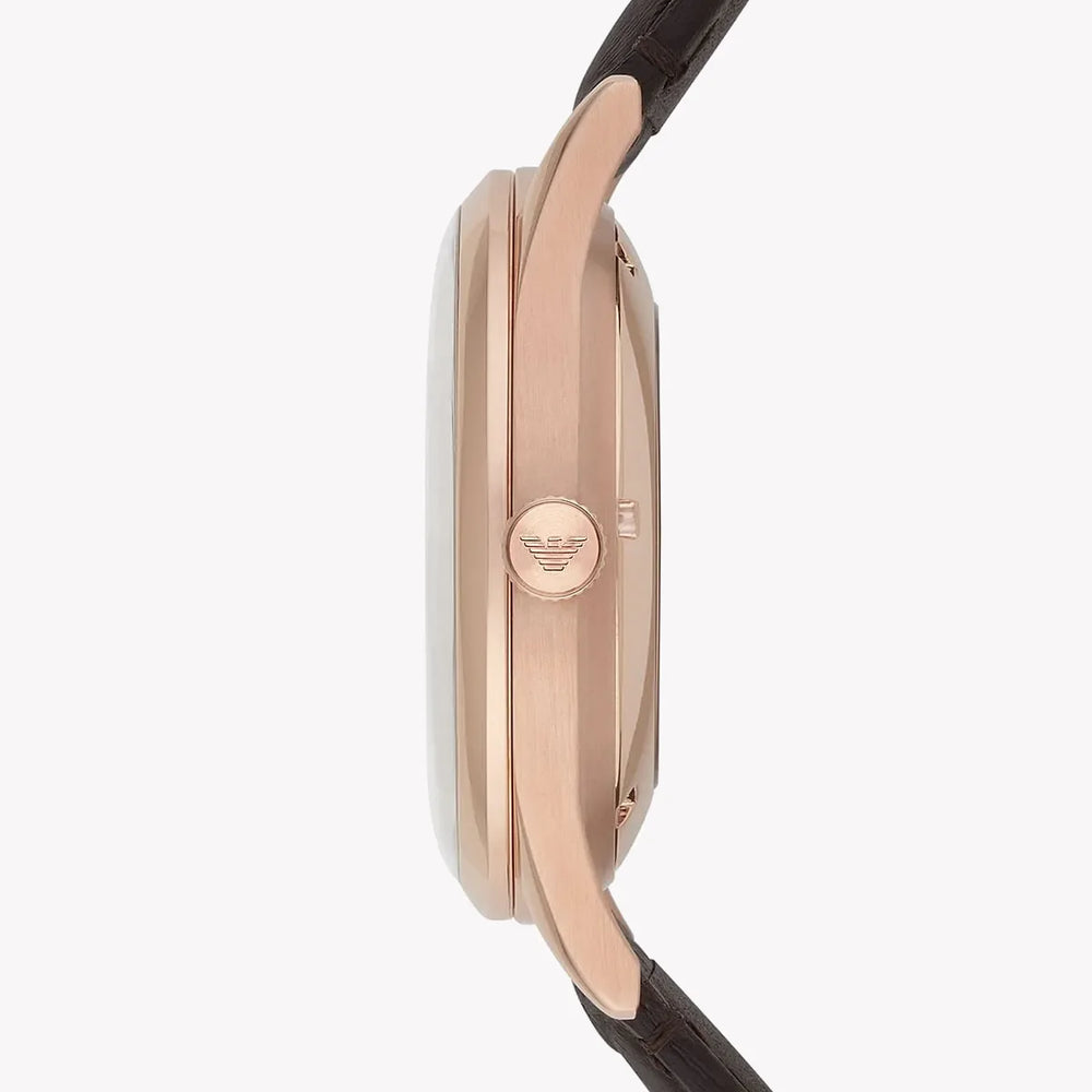 Emporio Armani Men's Rose Gold Watch, Brown Leather | Ar1920 – i-watch Emporio Armani Men's Rose Gold Watch, Brown Leather | Ar1920 – i-watch