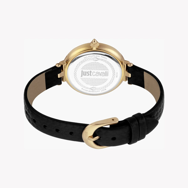 JUST CAVALLI Women's Watch with Gold Stainless Steel Case and Black Leather Band-i-Watch-4