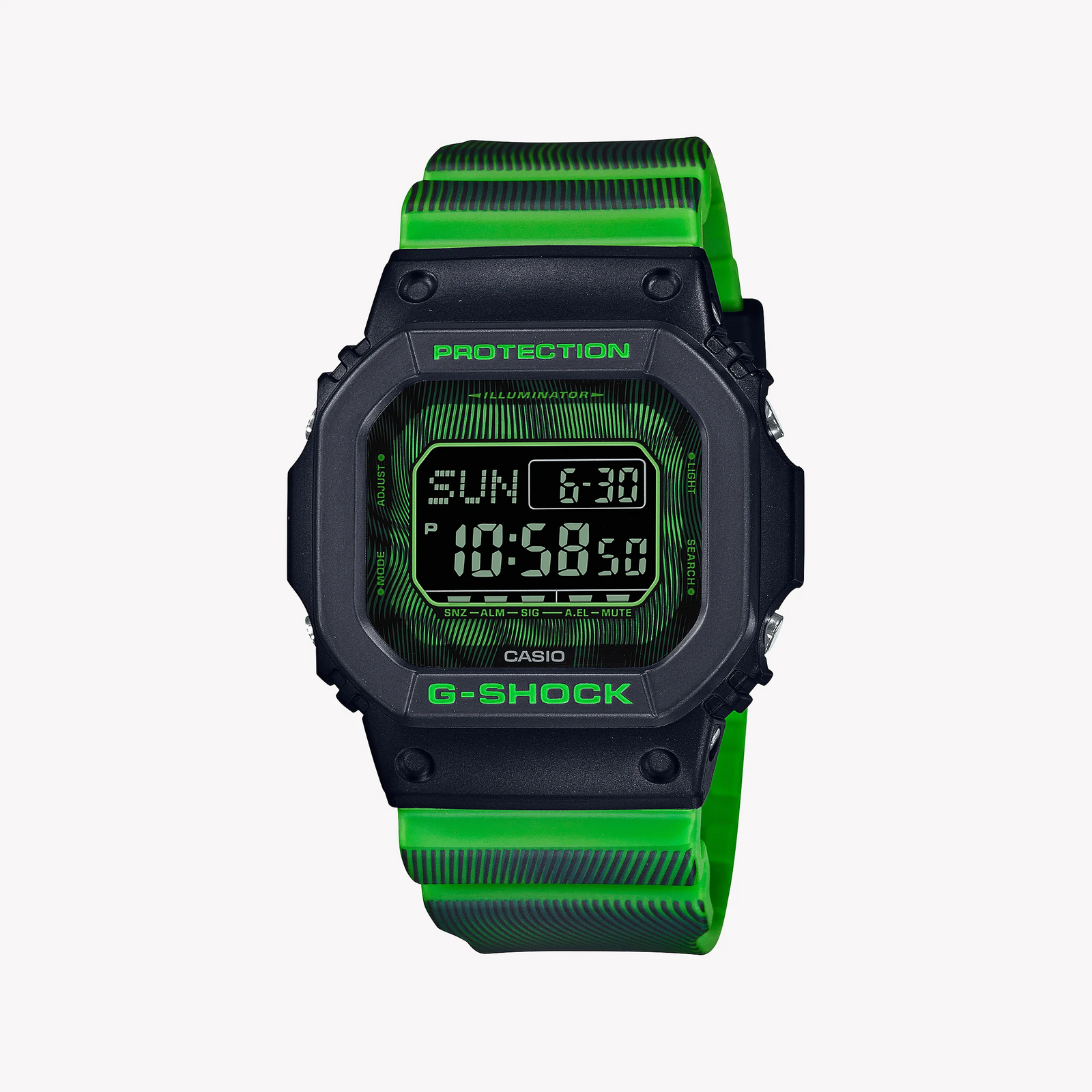 G-Shock Men's Black Resin & Green Band Watch | Dw-D5600td-3dr by i-watch