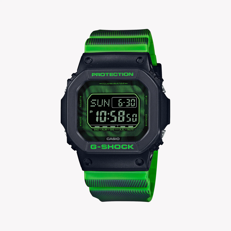 G-Shock Men's Black Resin & Green Band Watch | Dw-D5600td-3dr by i-watch