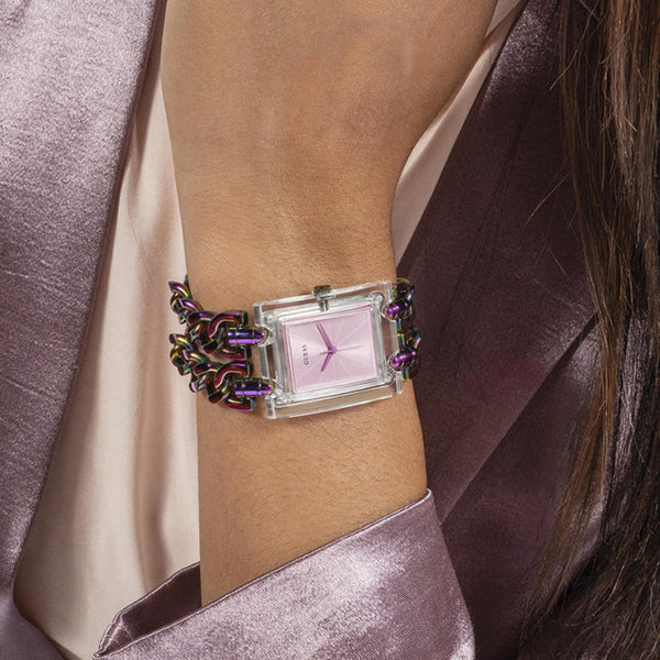 Guess Women's Multicolor Stainless Steel Watch, Pink Dial | Gw0669l2 by i-watch