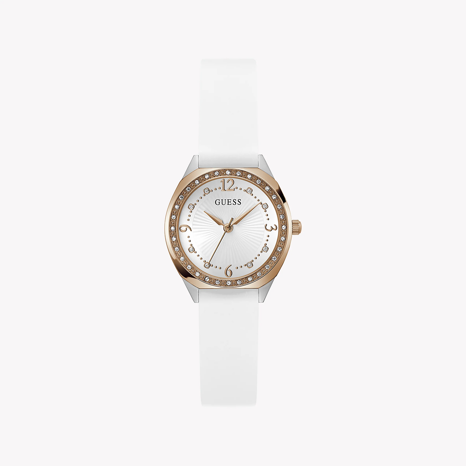 Guess Women's Rose Gold Watch, White Silicone Band | Gw0820l3 by i-watch