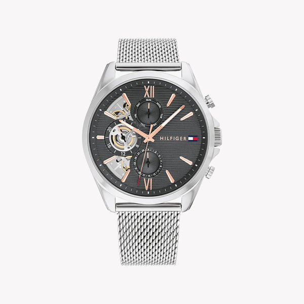 Tommy Hilfiger Men's Silver Watch, Black Dial | 1710646 by i-watch