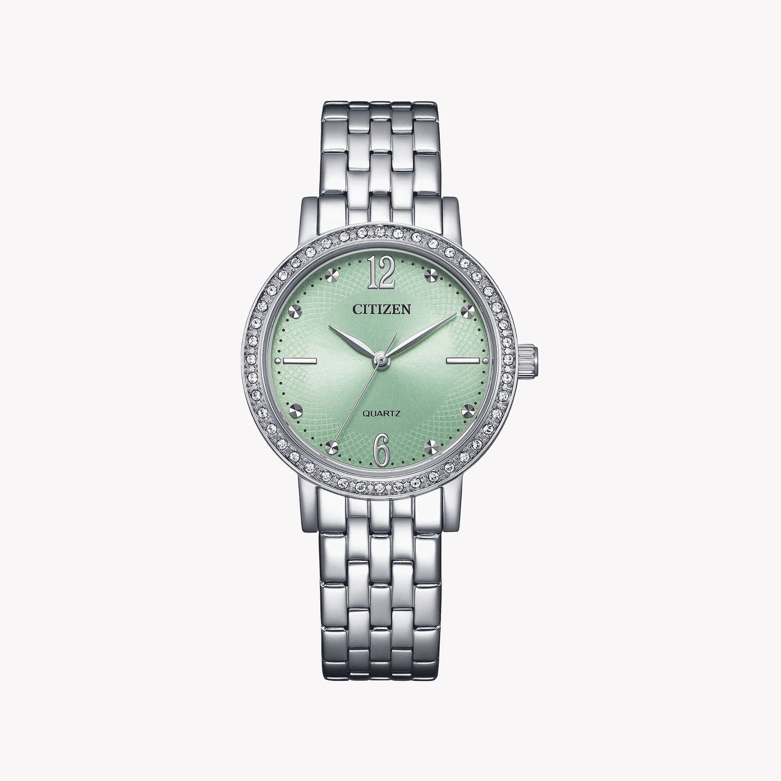 Citizen Women's Silver Stainless Steel Watch, Green Dial | El3100-55x by i-watch
