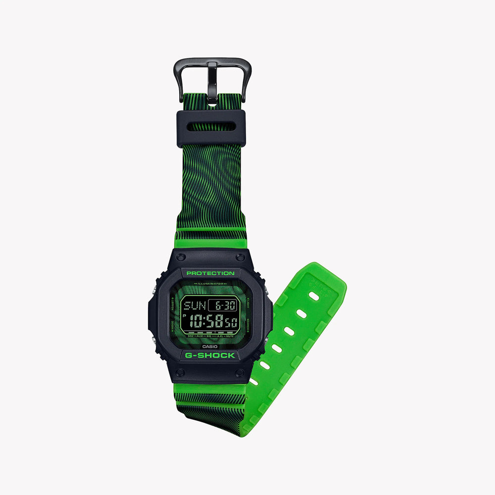 G-Shock Men's Black Resin & Green Band Watch | Dw-D5600td-3dr by i-watch