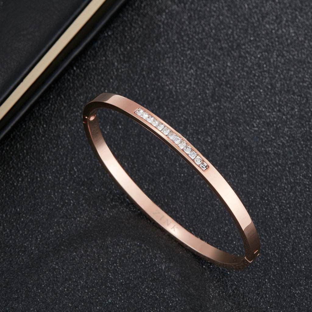 Zink Women's Rose Gold Stainless Steel Bracelet | Zfbr002rgs