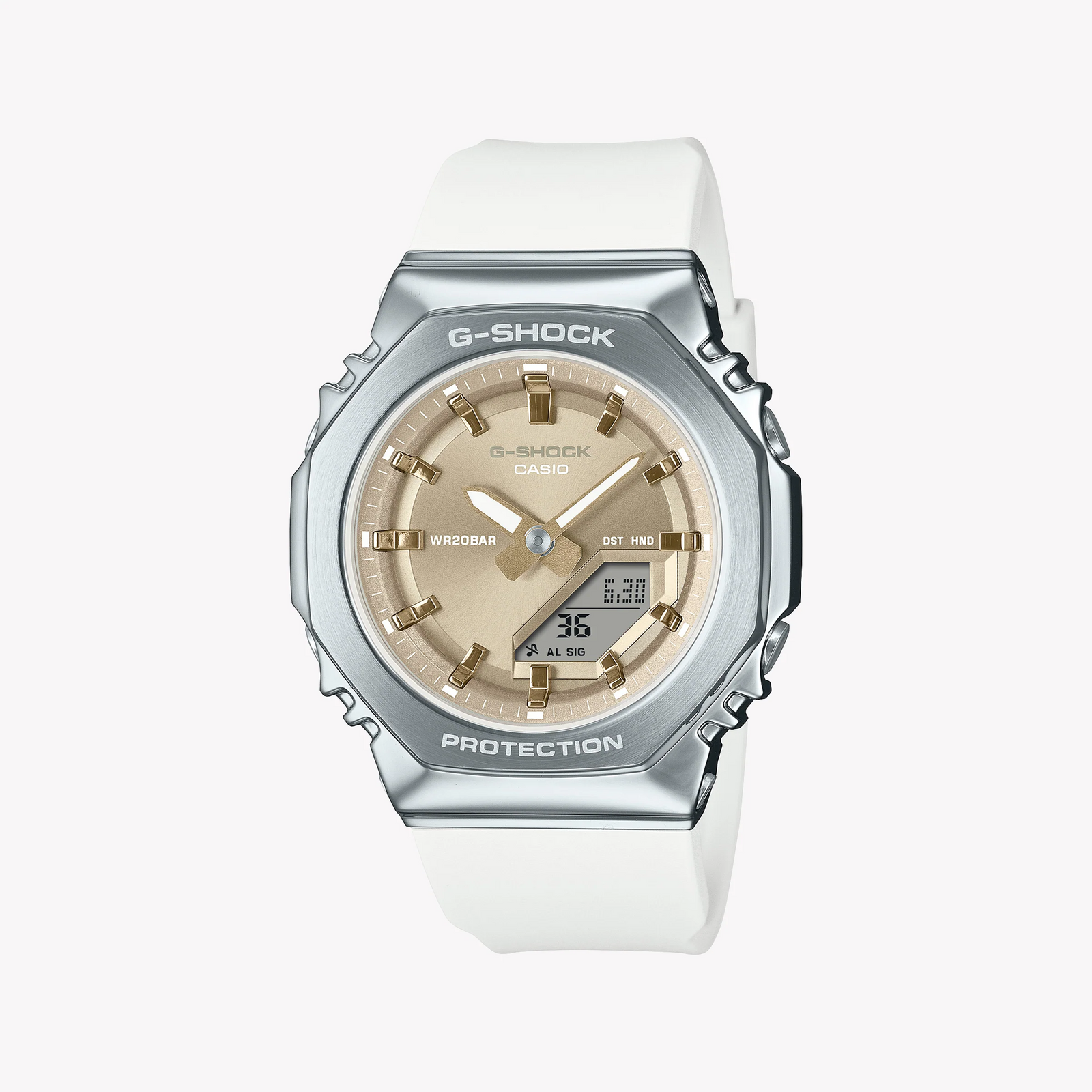 Casio Women's Silver Resin, Gold Dial | Gm-S2110-7a9er by i-watch