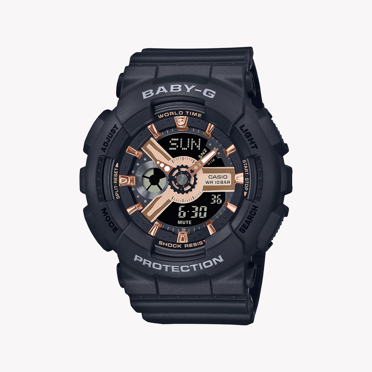 Baby-G Women's Black Resin Watch, Digital Dial | Ba-110xrg-1adr by i-watch