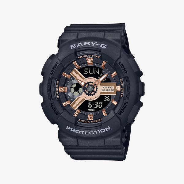 Baby-G Women's Black Resin Watch, Digital Dial | Ba-110xrg-1adr by i-watch