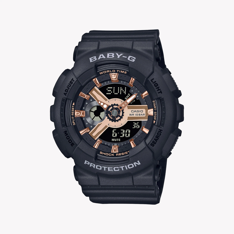 Baby-G Women's Black Resin Watch, Digital Dial | Ba-110xrg-1adr by i-watch