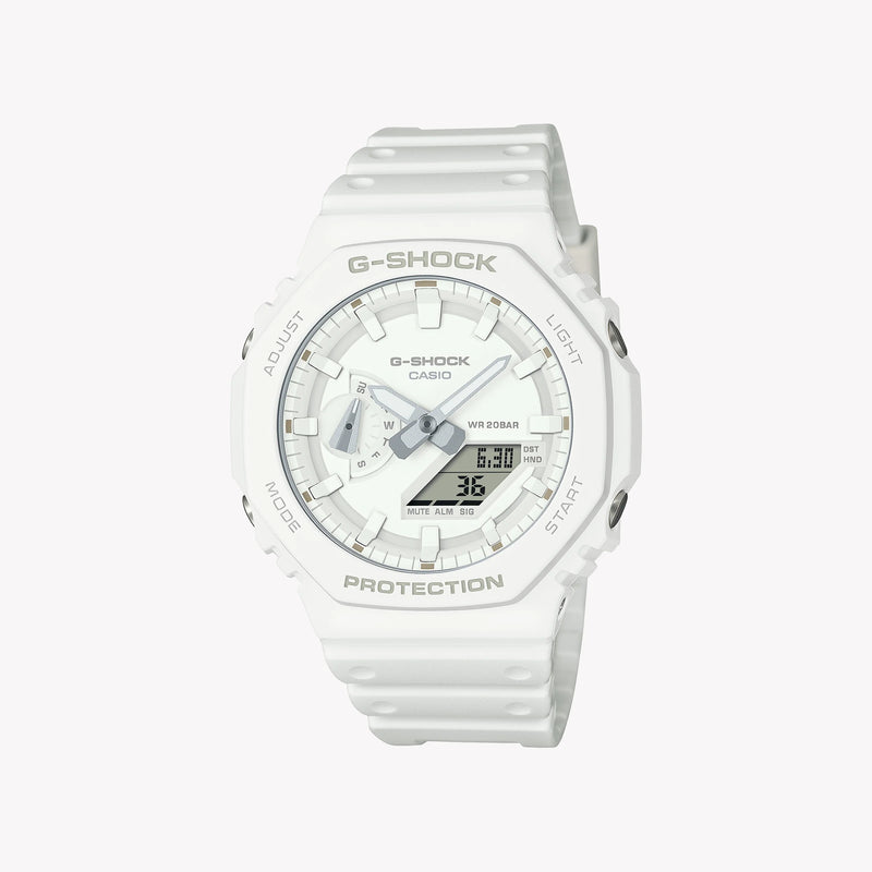 Casio Unisex White Resin Watch, Carbon Case | Ga-2100-7a7er by i-watch