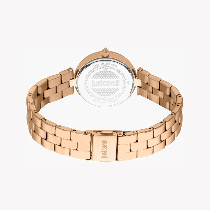 Just Cavalli Women's Rose Gold Stainless Steel Watch, Silver Dial | Jc1l241m0075