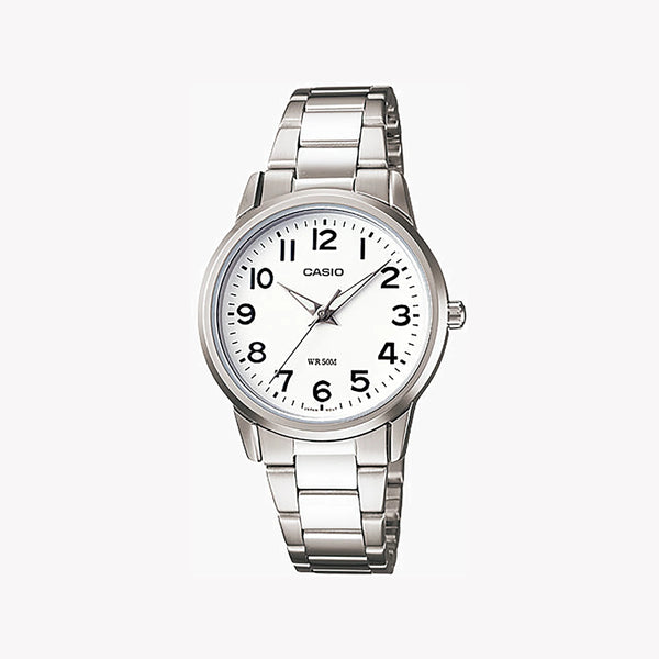 Casio Women's Silver Stainless Steel Watch, White Dial | Ltp-1303d-7bvdf by i-watch
