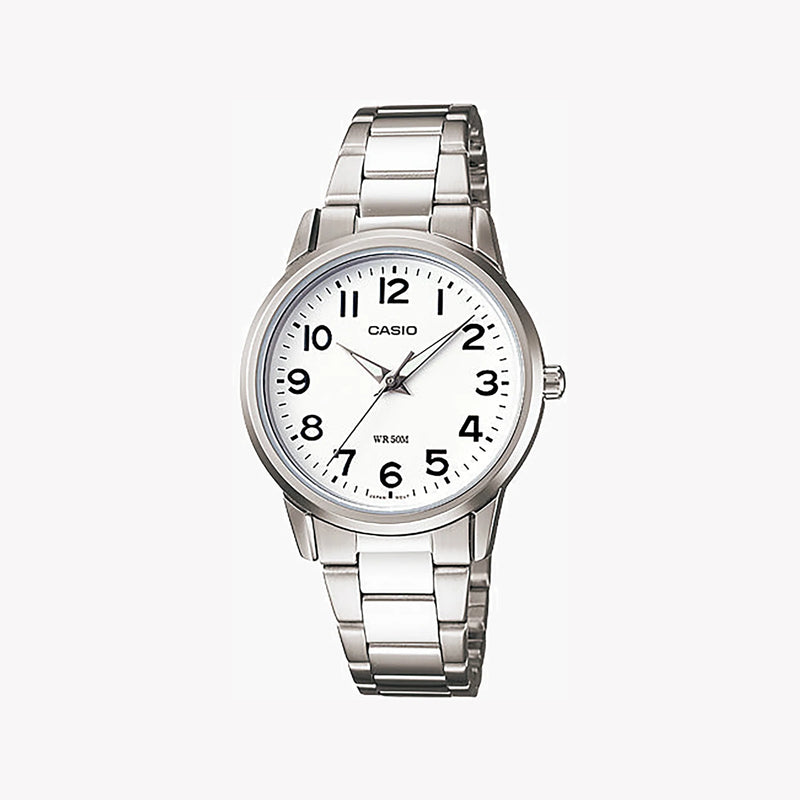 Casio Women's Silver Stainless Steel Watch, White Dial | Ltp-1303d-7bvdf by i-watch