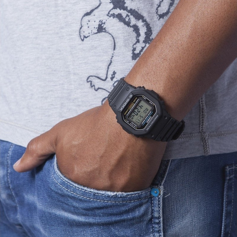 Casio G-Shock Dw-5600e-1vdf - Tough Style Unleashed Men's Resin Watch With Black Dial & Versatile Functions by i-watch