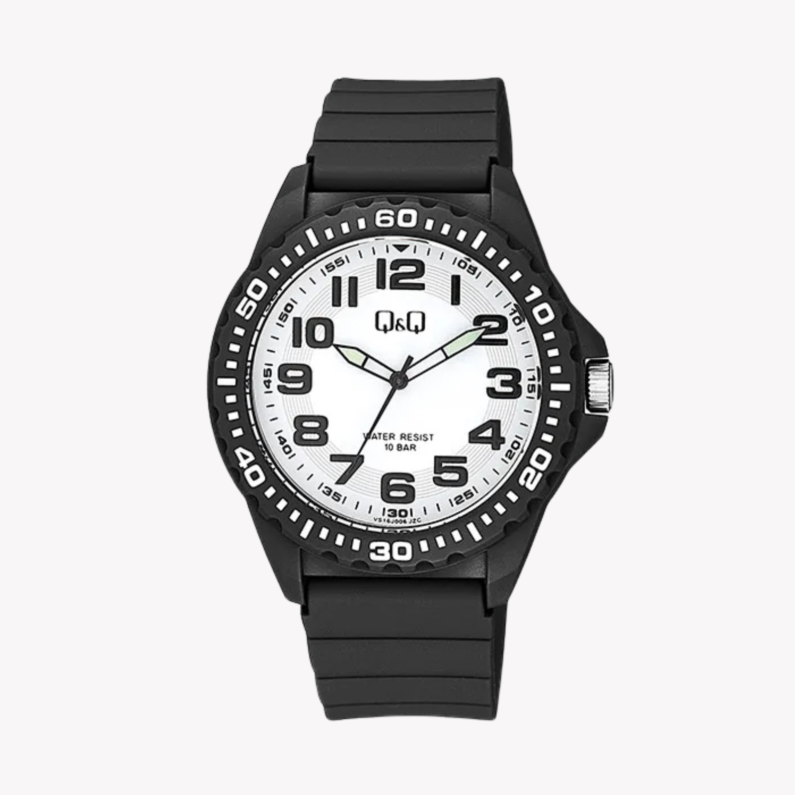 Q&Q Men's Black Men's Watch, White Dial | VS16J006Y
