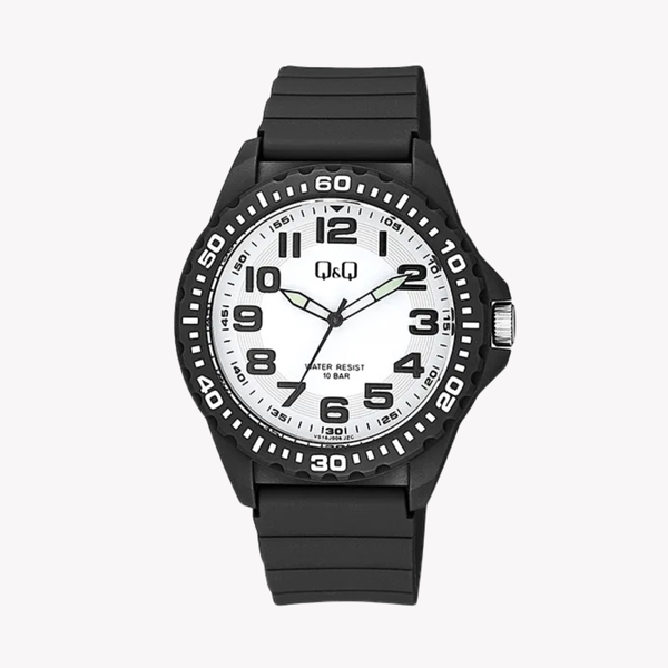 Q&Q Men's Black Men's Watch, White Dial | VS16J006Y