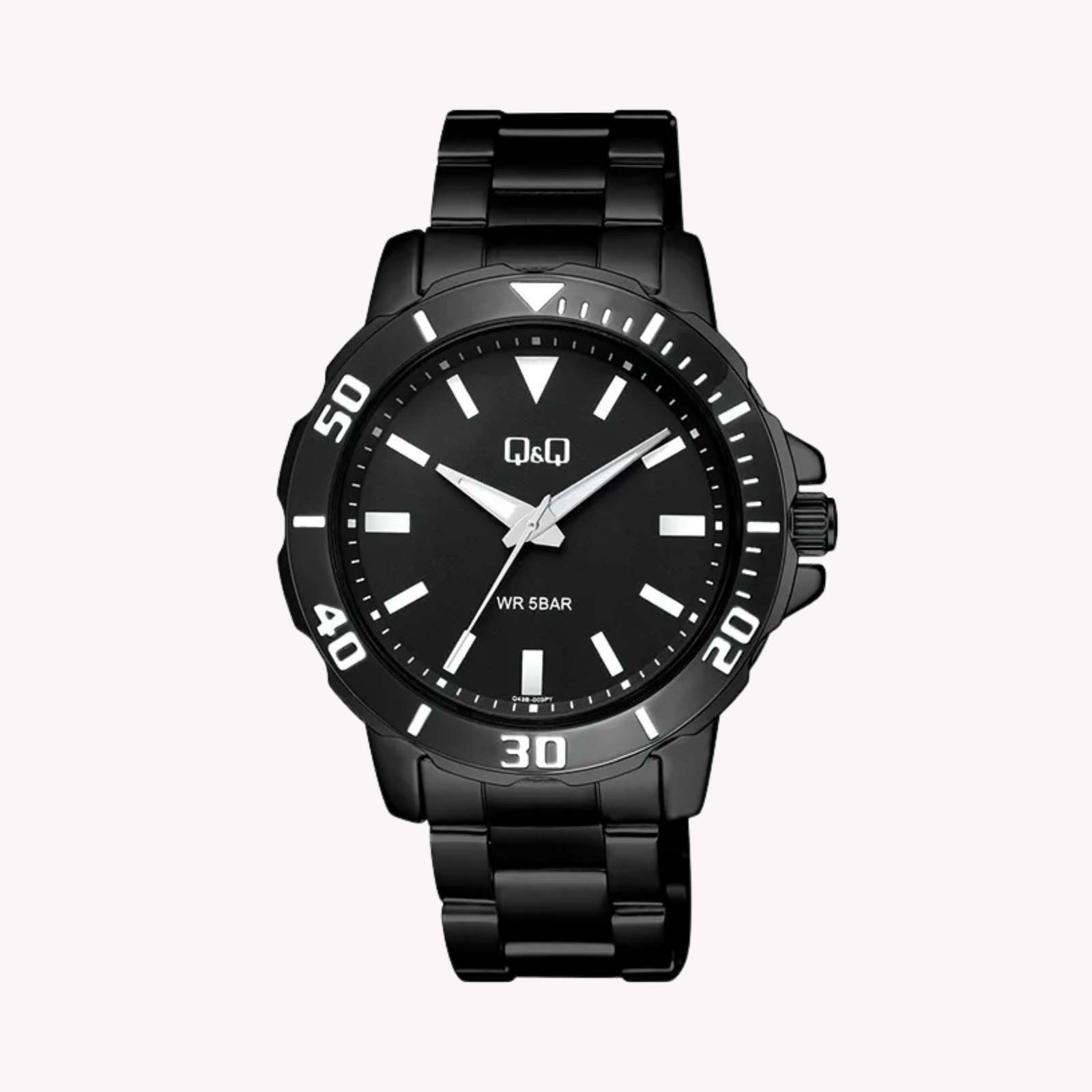 Q&Q Men's Black Men's Watch, Black Dial | Q43B-003PY