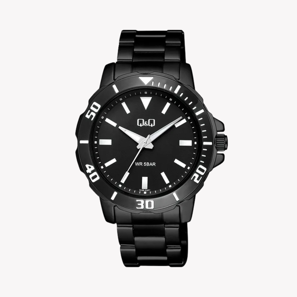 Q&Q Men's Black Men's Watch, Black Dial | Q43B-003PY
