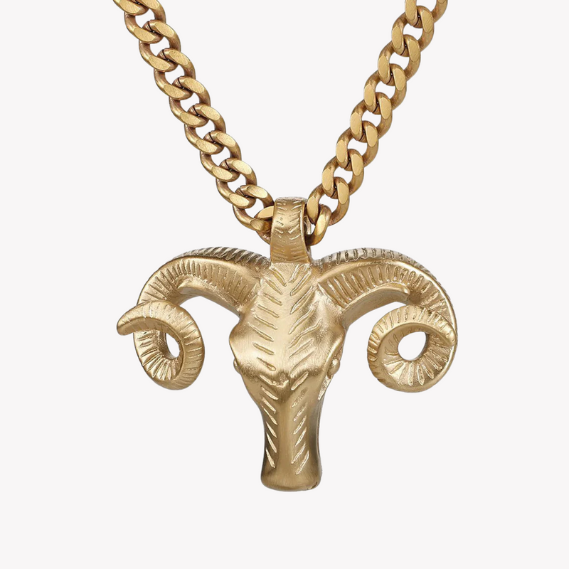 Zink Men's Gold Stainless Steel Necklace | Zjpd023g by i-watch