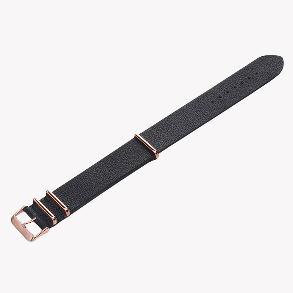 Zink Men's Leather Watch Band - Black | Zlb001bwg