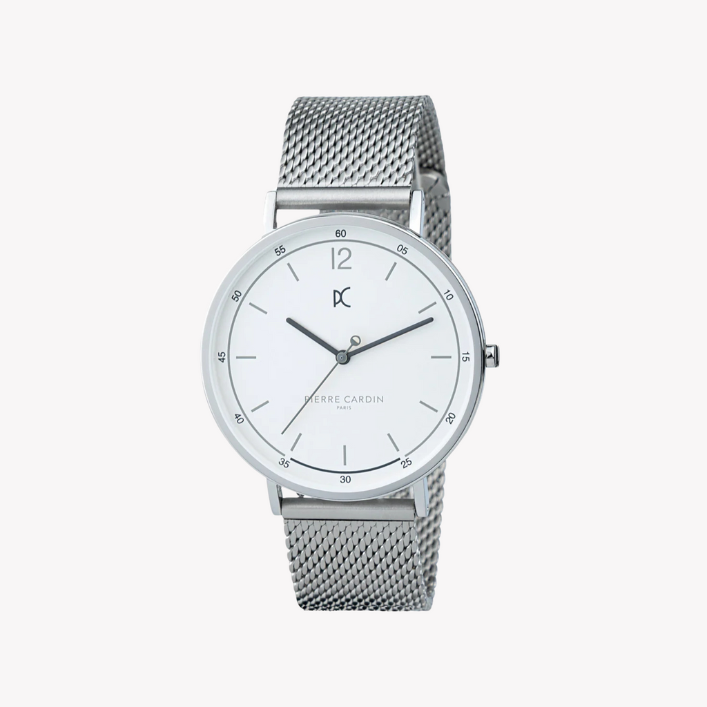 PIERRE CARDIN CBN.3004 – ELEGANTE HERRENUHR AUS SILBERNEM EDELSTAHL MIT LUXURIÖSEM ZIFFERBLATT