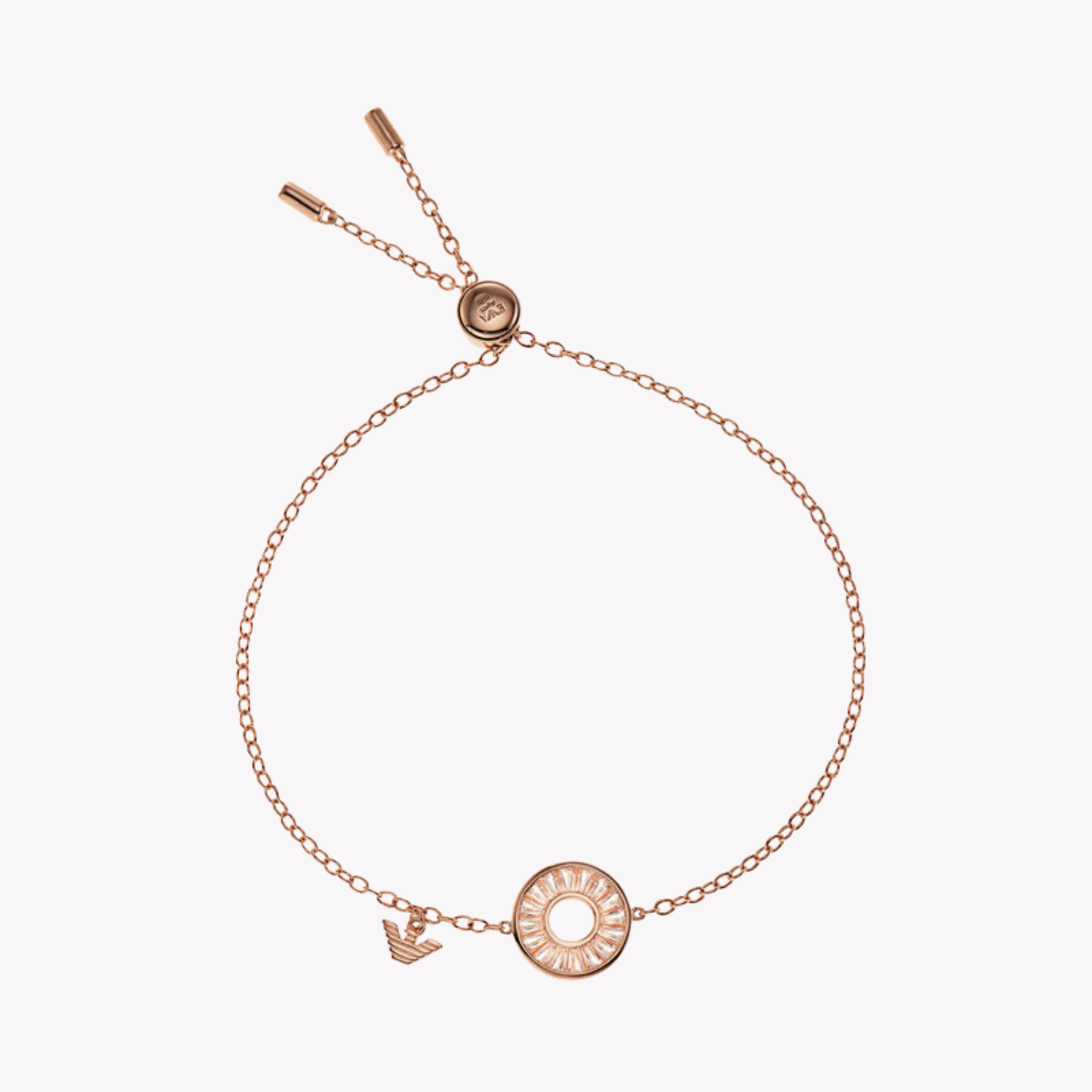Emporio Armani Women's Rose Gold Bracelet, Sterling Silver ID Plaque | EG3458221