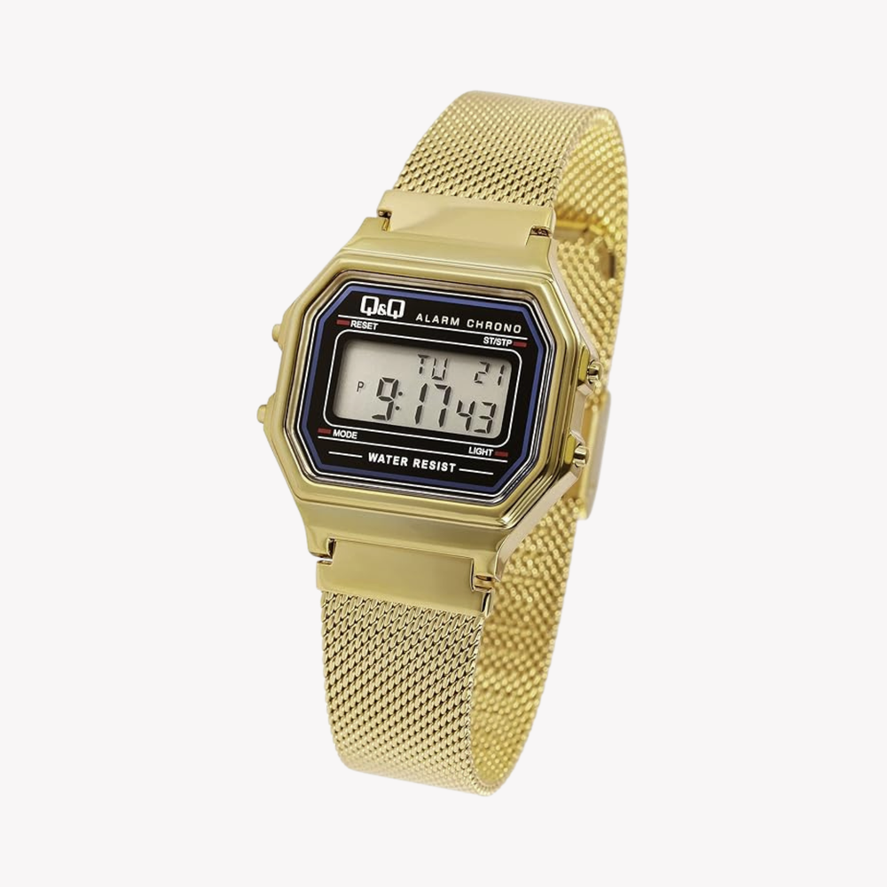 Q&Q Women's Gold Women's Watch, Black Digital Dial | M173J027Y