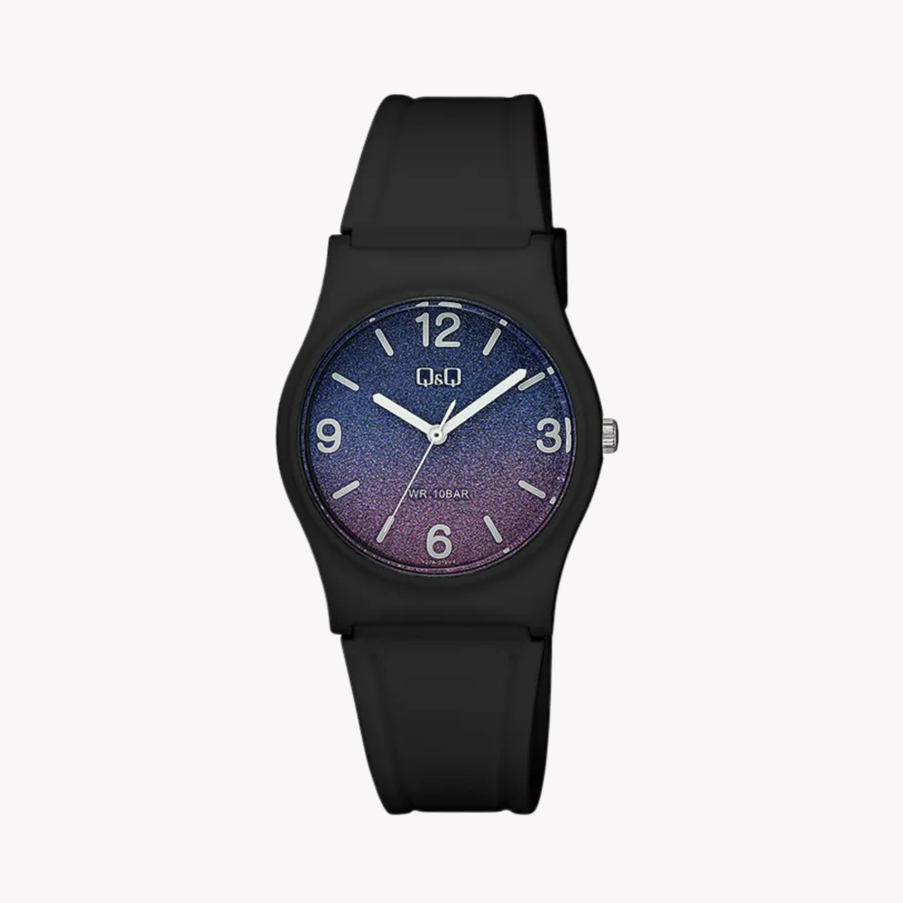 Q&Q Women's Black Watch, Multicolor Dial | V27A-012VY