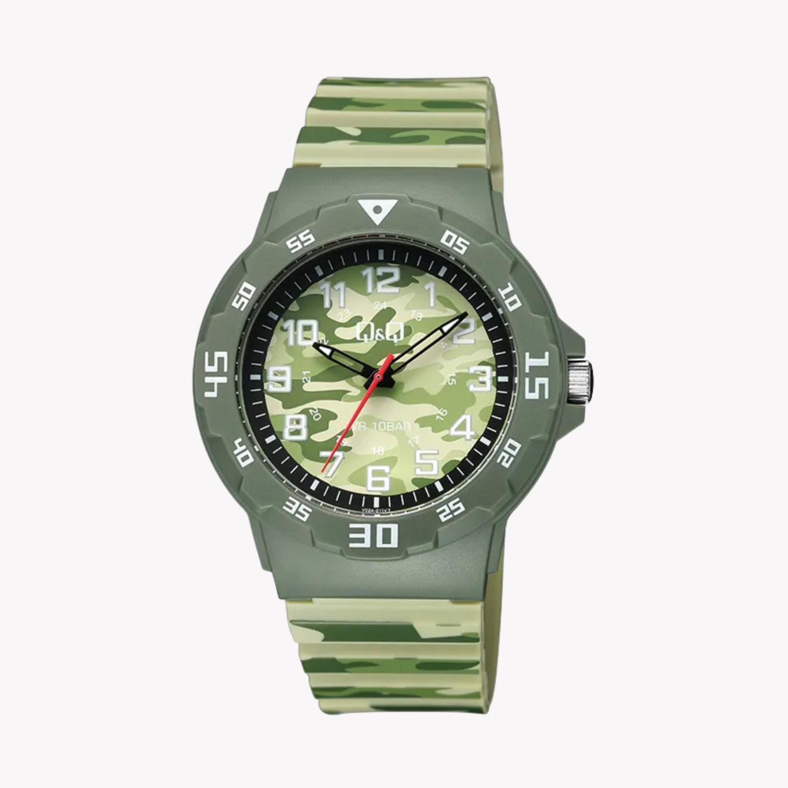 Q&Q Men's Green Men's Watch, Camouflage Dial | V02A-011VY