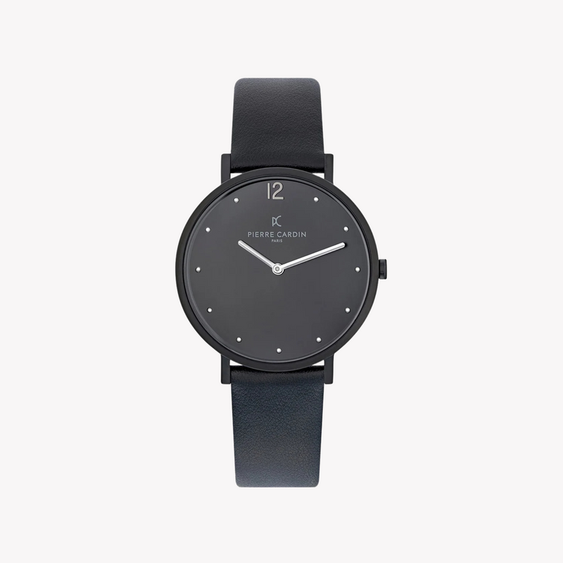 Pierre Cardin Women's Black Leather Watch, Stainless Steel | Cbv.1021 by i-watch