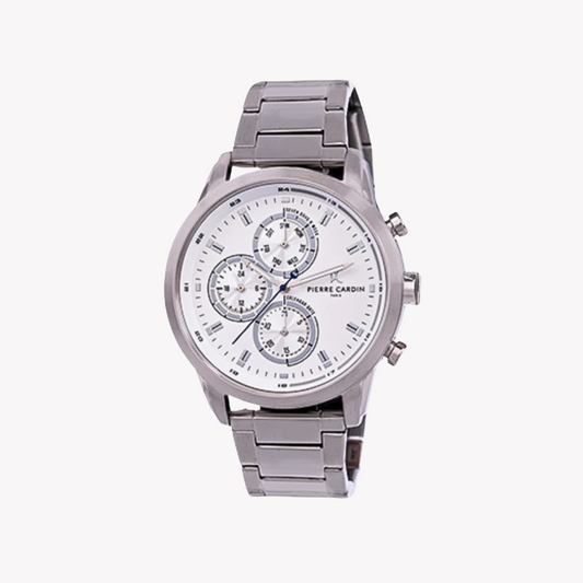 Pierre Cardin Men's Silver Watch, White Dial | Ccp.5010
