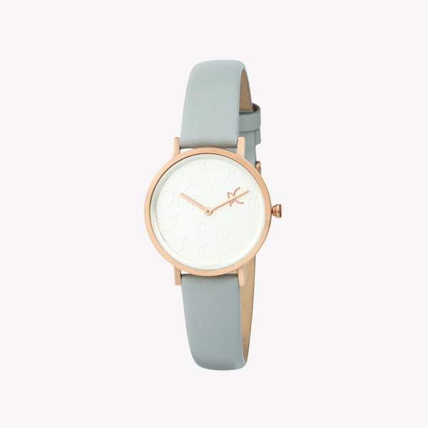 Pierre Cardin Women's Gray Leather Watch, Rose Gold Case | Cbv.1520