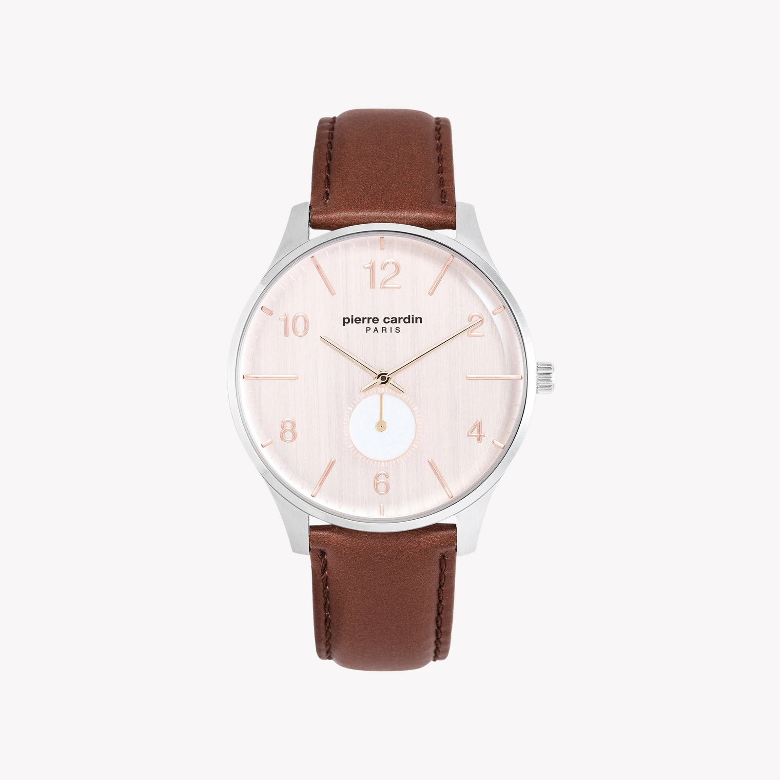 Pierre Cardin Men's Brown Leather Watch, Rose Dial | Pc902671f130 by i-watch
