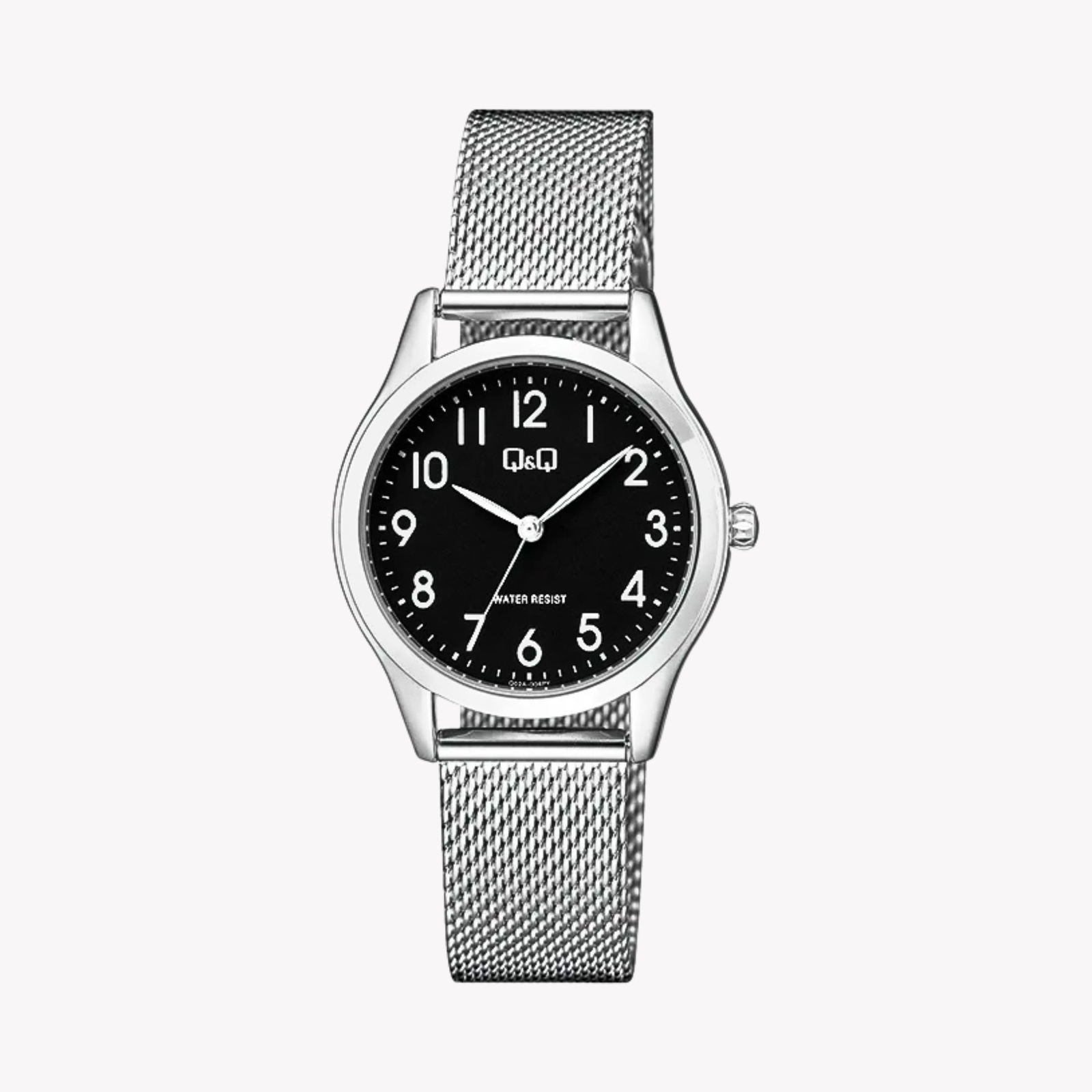 Q&Q Women's Silver Watch, Black Dial | Q02A-004PY
