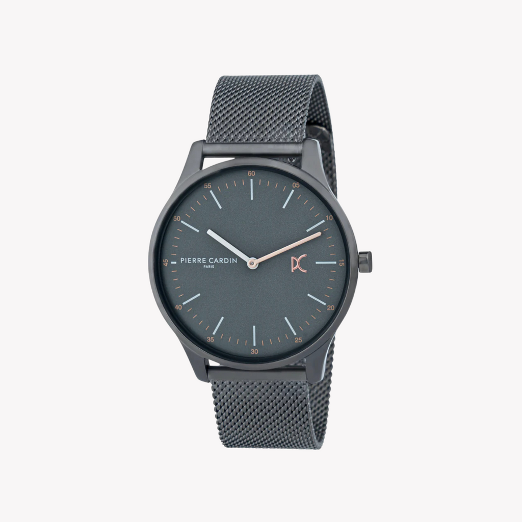 Pierre Cardin Men's Gray Stainless Steel Watch, Black Case | Cba.4014