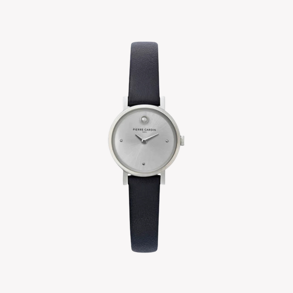 Pierre Cardin Women's Black Leather Watch, Silver Dial | Ccm.0504 by i-watch