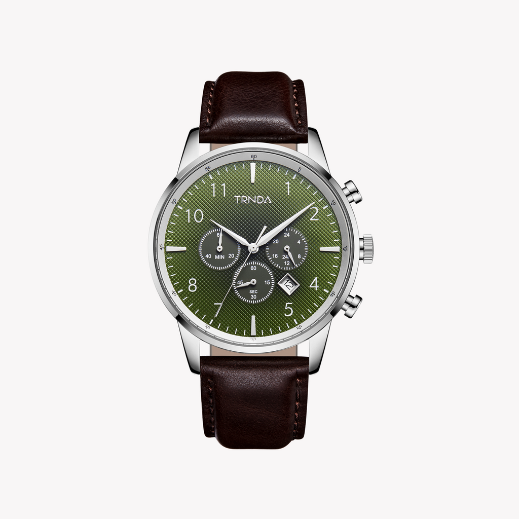 Trnda Men's Stainless Steel Watch, Seaweed Green Dial | Trn-43mm
