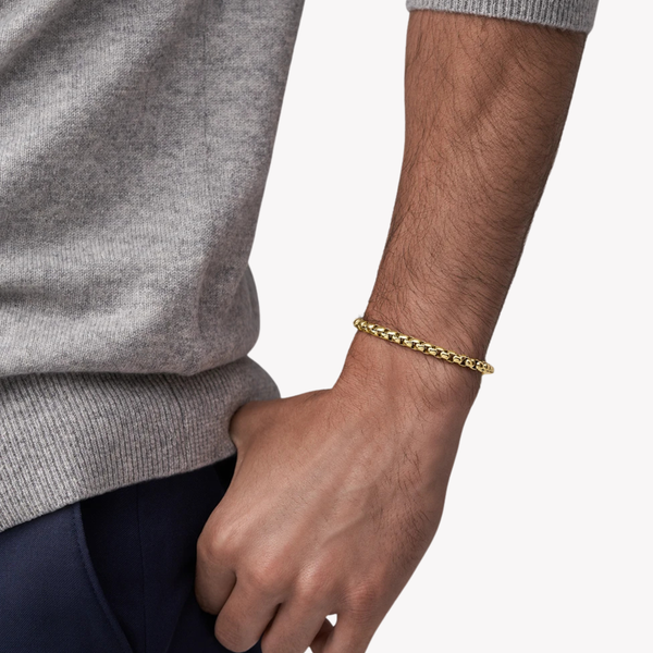 Fossil Men's Gold-Tone Bracelet, Chain Link | JF04561710